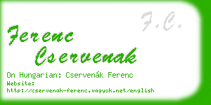 ferenc cservenak business card
